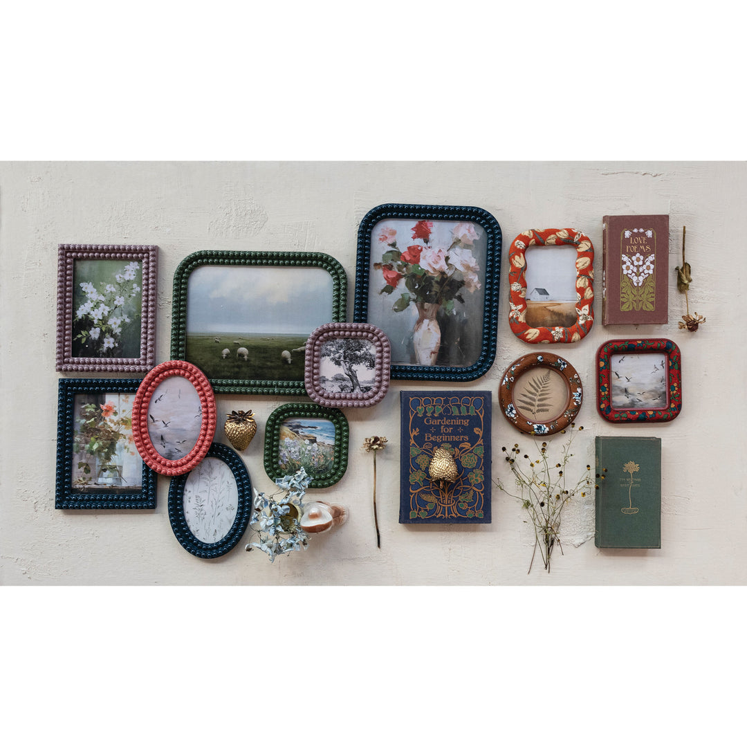 Embroidered Floral Picture Frame