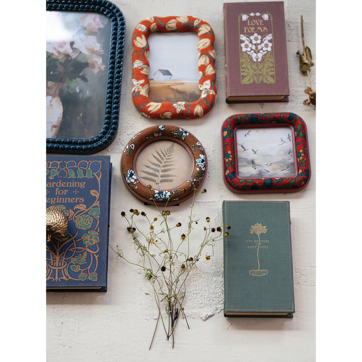 Embroidered Floral Picture Frame