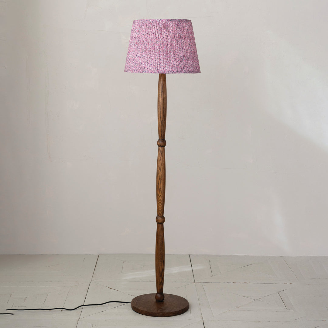 Ash Wood Floor Lamp with Linen Shade