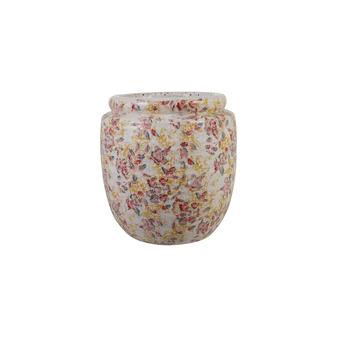 Floral Terra-Cotta Planter