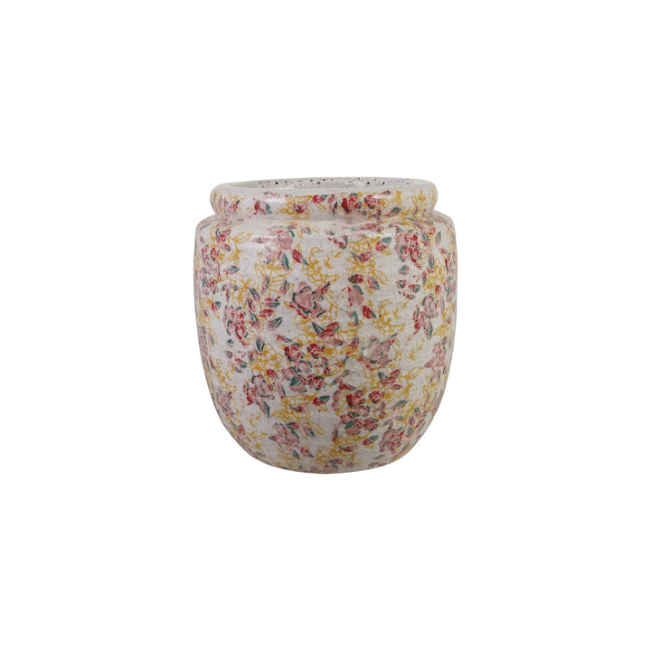 Floral Terra-Cotta Planter