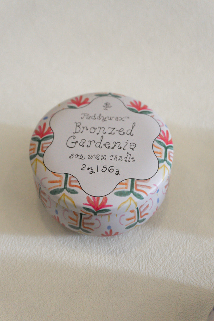 Bronzed Gardenia Tulip Tin Candle