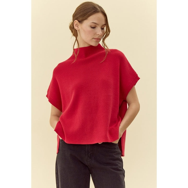 Ruby Drop Shoulder Mock Neck Sweater