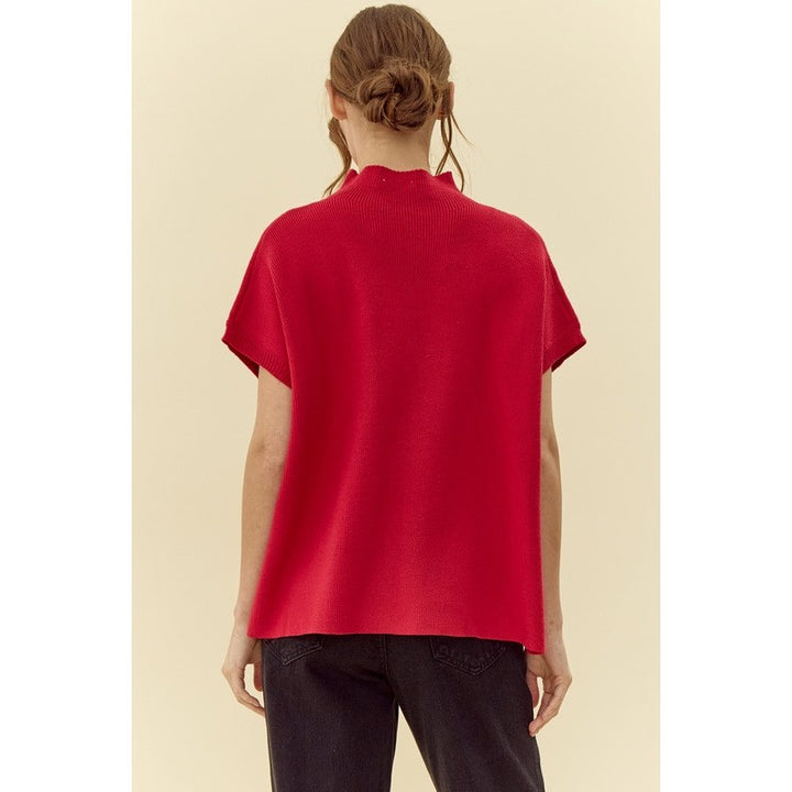 Ruby Drop Shoulder Mock Neck Sweater