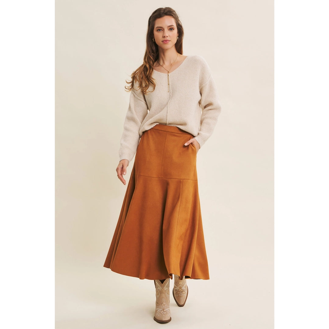 Exposed Seam Waffle-Knit Sweater