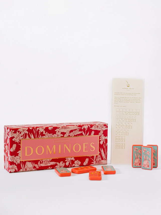 Fairy House Toile Dominoes Set