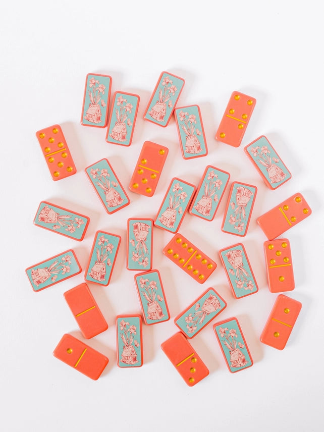 Fairy House Toile Dominoes Set