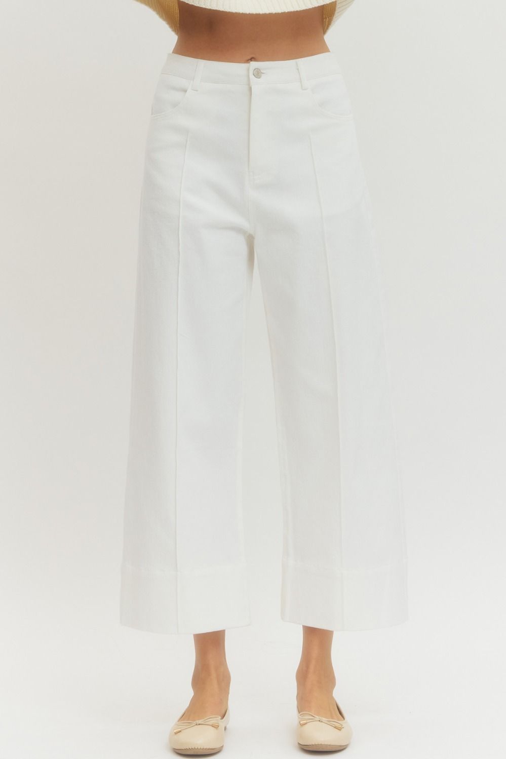 Fara Pintuck Wide-Leg Pants
