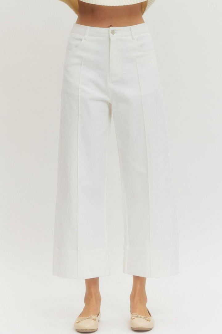 Fara Pintuck Wide-Leg Pants