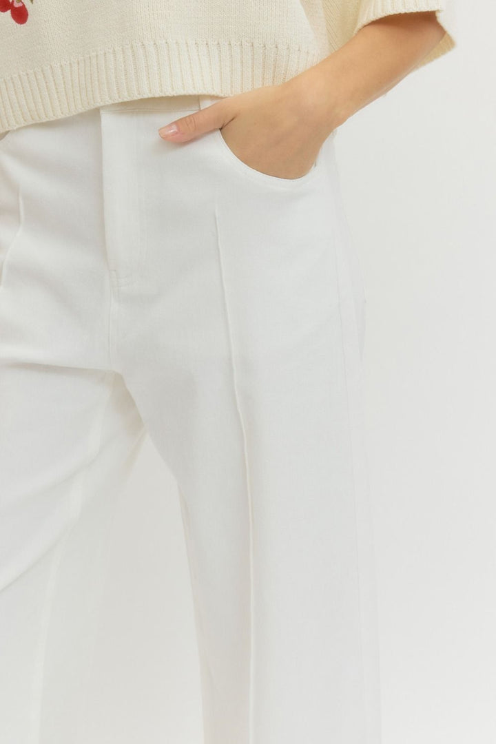 Fara Pintuck Wide-Leg Pants