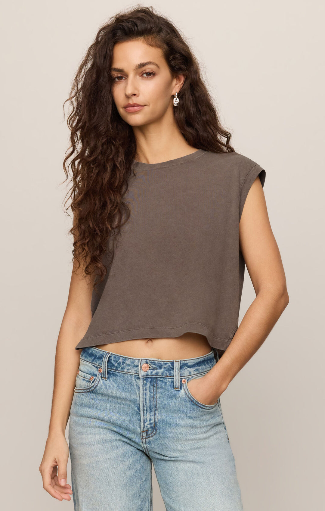 Flex Sleeveless Tee - Pebble Coast