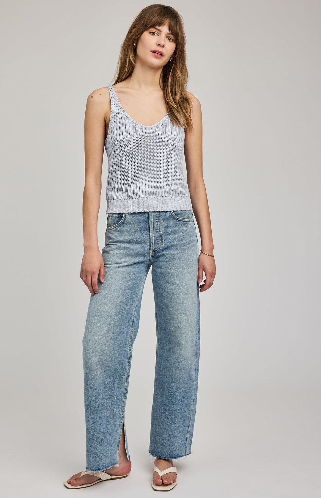 Lizzie Knit Tank in Chambray