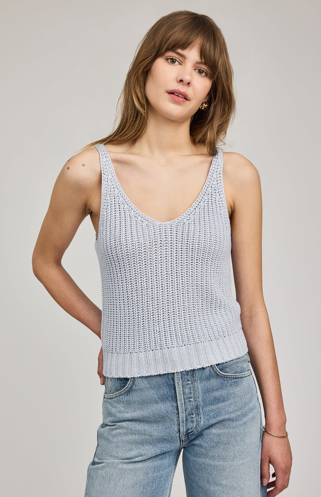 Lizzie Knit Tank in Chambray
