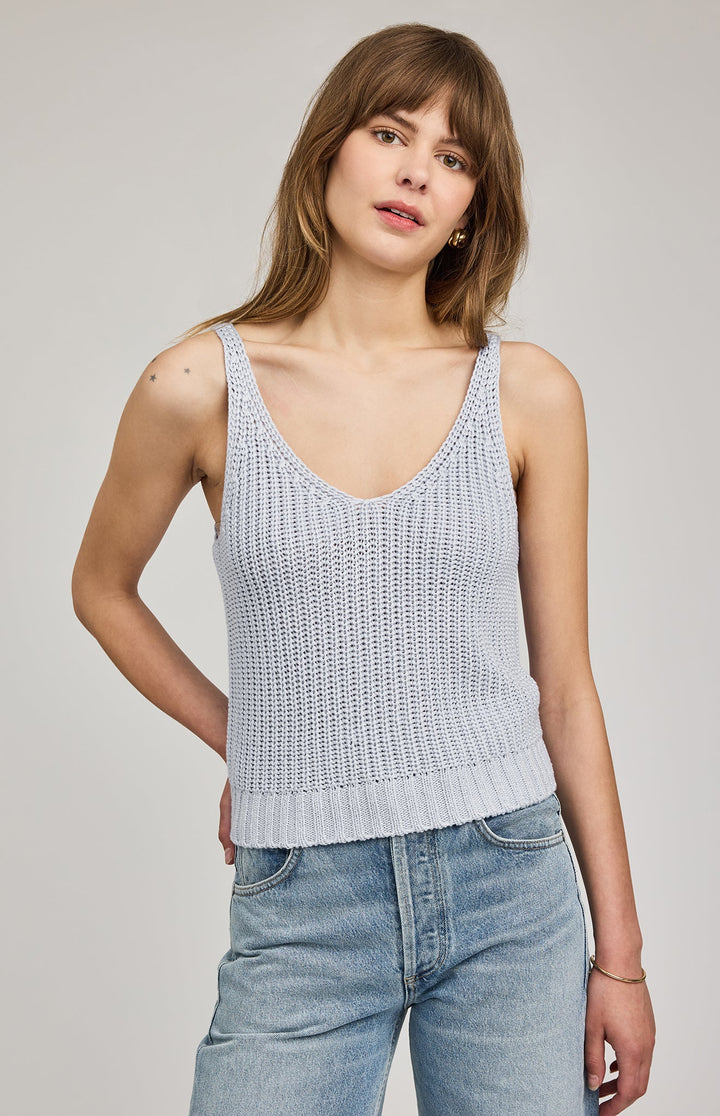 Lizzie Knit Tank in Chambray
