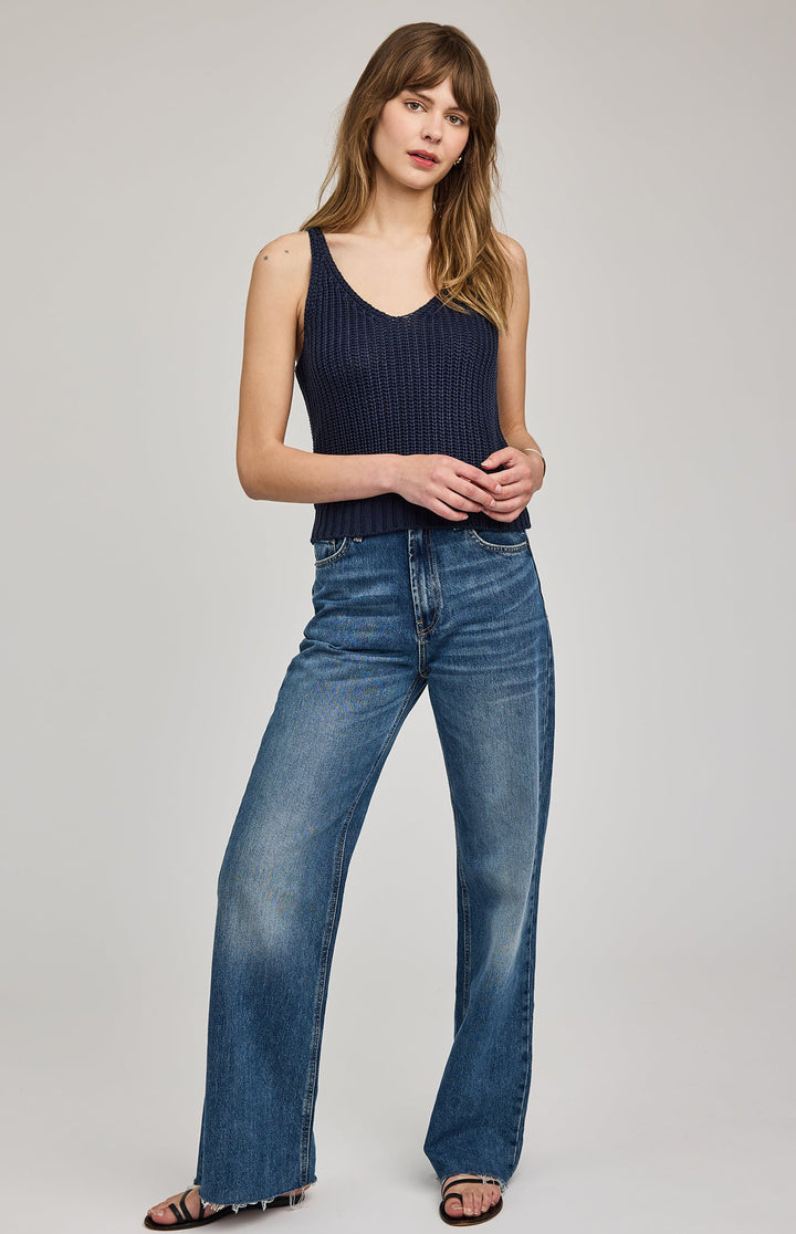 Lizzie Knit Tank in Navy