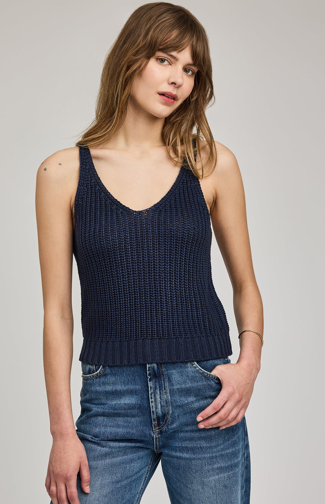 Lizzie Knit Tank in Navy