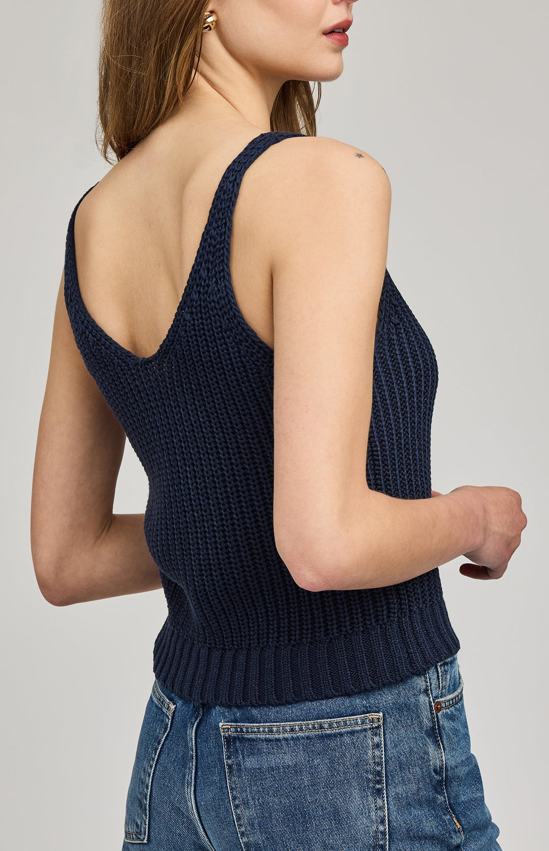 Lizzie Knit Tank in Navy