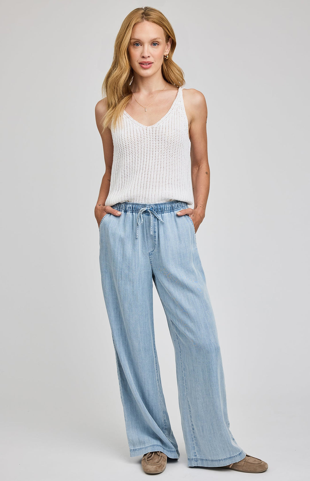Camille Pant in Light Blue
