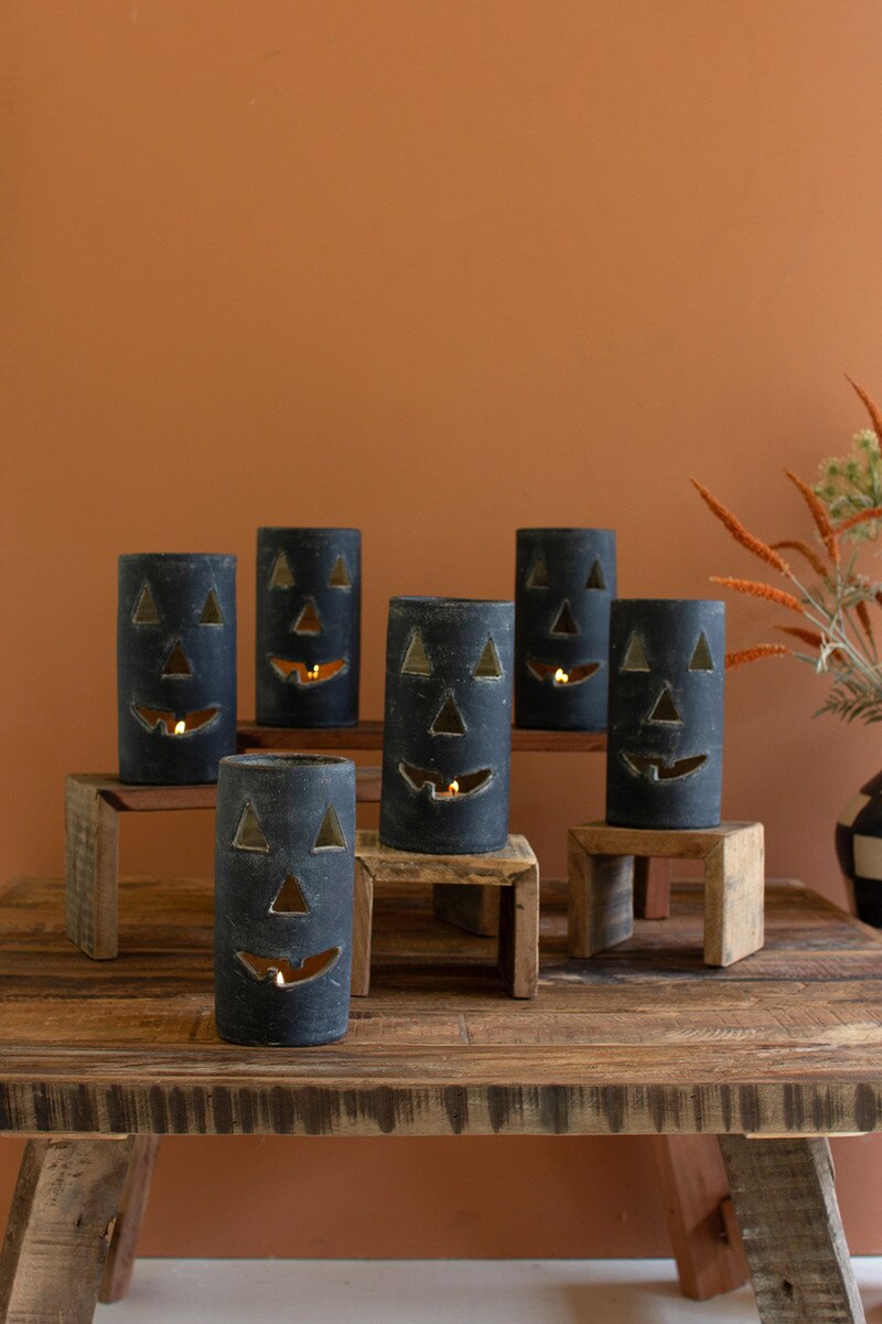 Black Clay Jack-O-Lantern