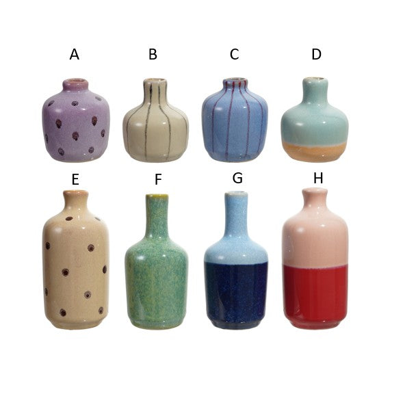 Hand Painted Stoneware Vases