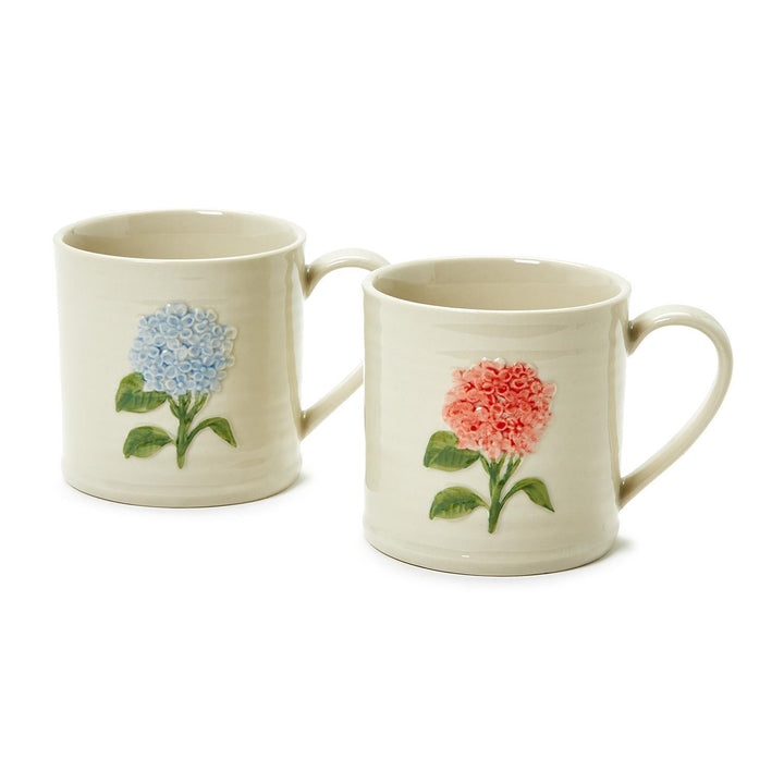 Mug with Embossed Hand-Painted Hydrangea
