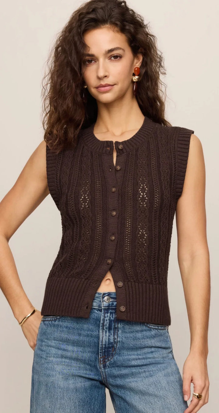 Cabot Sweater Vest Dark Chocolate
