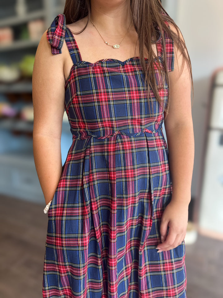 Plaid Scallop Dress