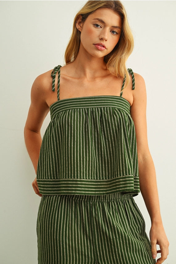 Josie Spaghetti Striped Top