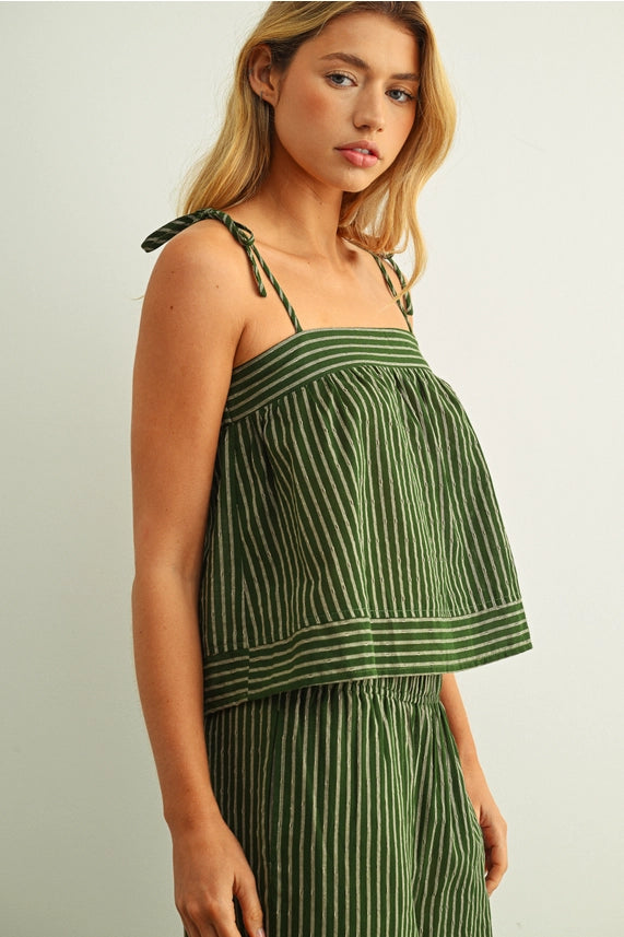 Josie Spaghetti Striped Top