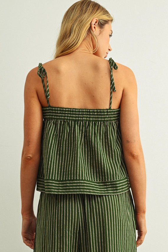Josie Spaghetti Striped Top