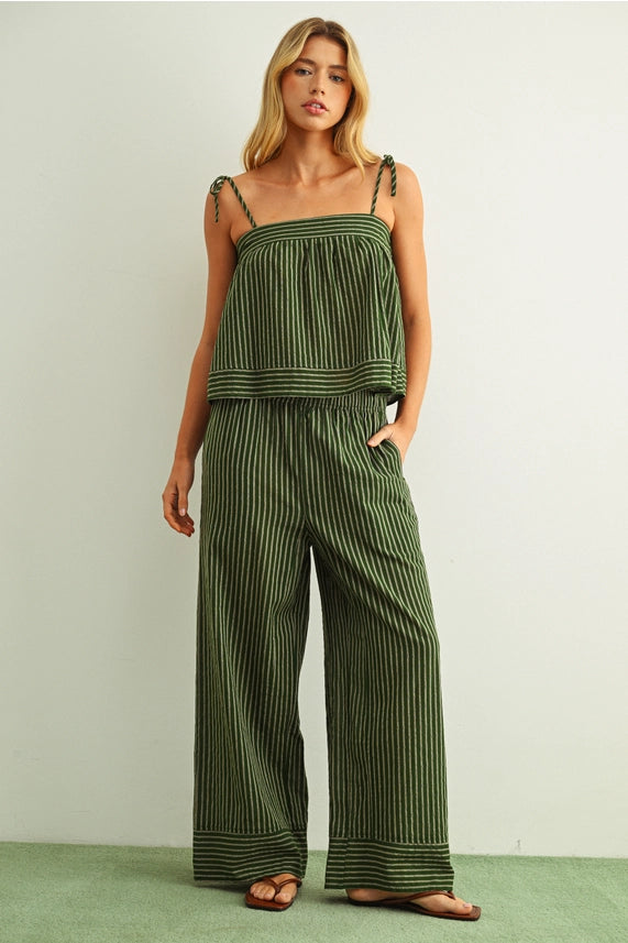 Josie Striped Wide-Leg Pants