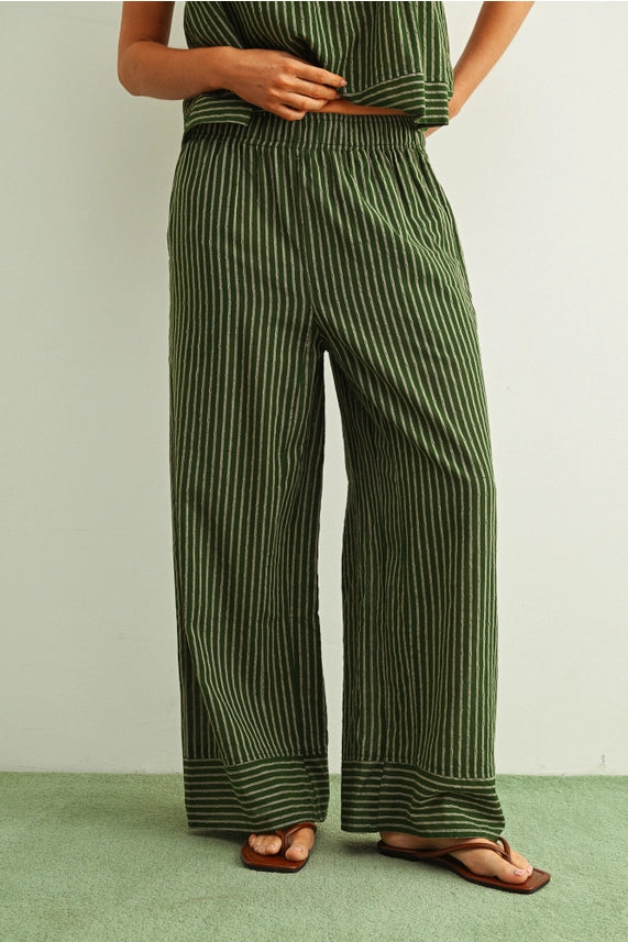 Josie Striped Wide-Leg Pants