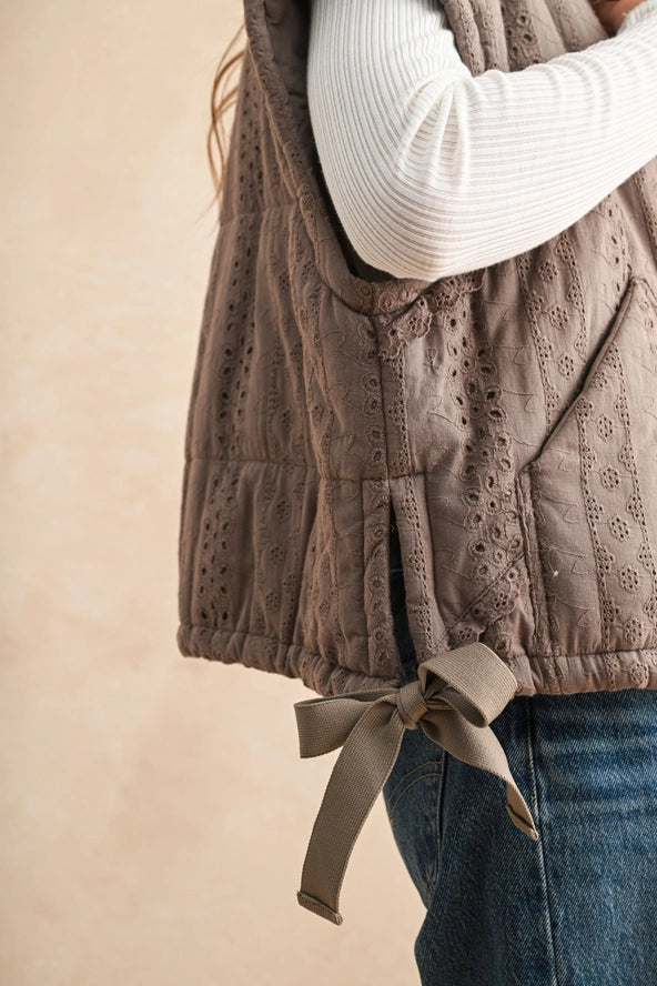 Lace Puffer Vest