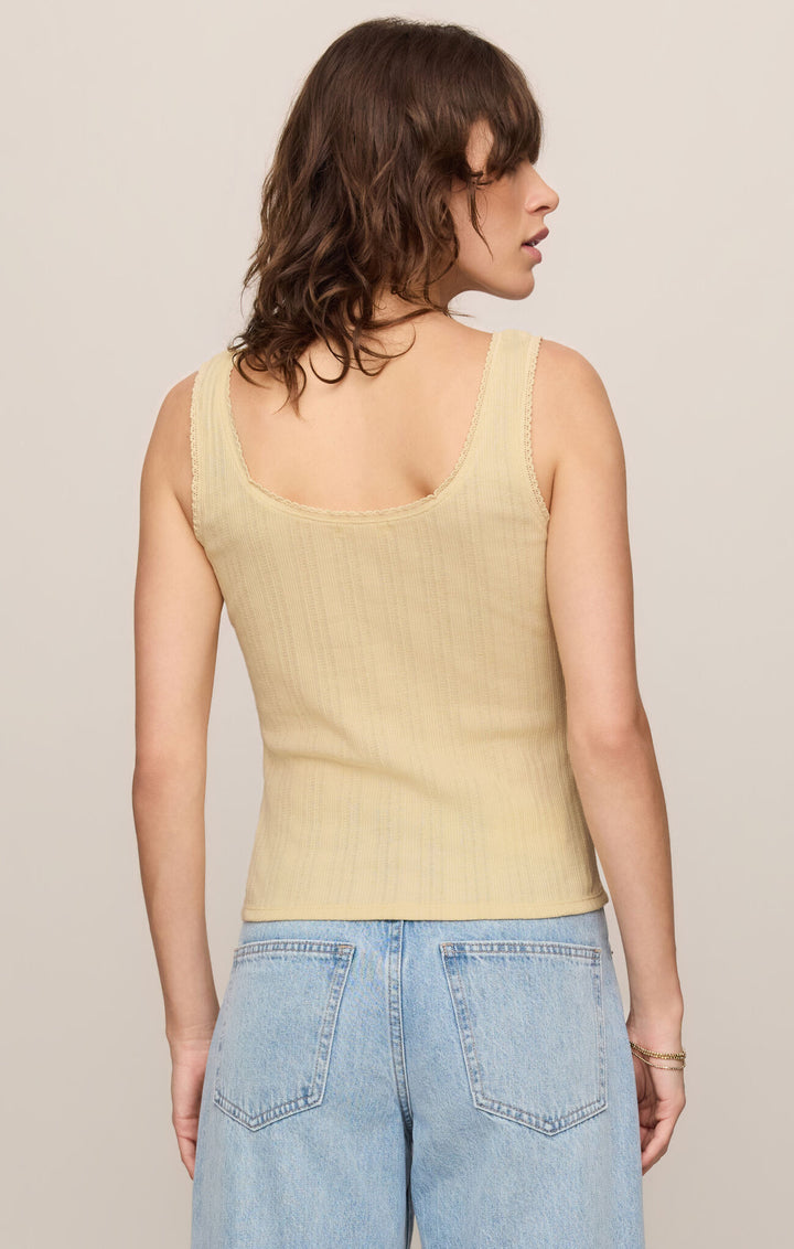 Lainey Pointelle Tank- Butter Yellow