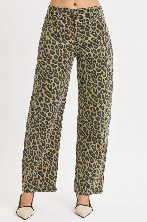 Leopard Barrel Jeans