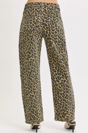 Leopard Barrel Jeans