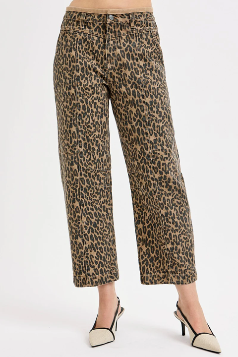 Leopard Barrel Jeans