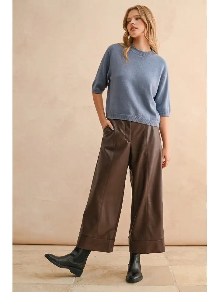 Savannah Sweater Top- Cashmere Blue