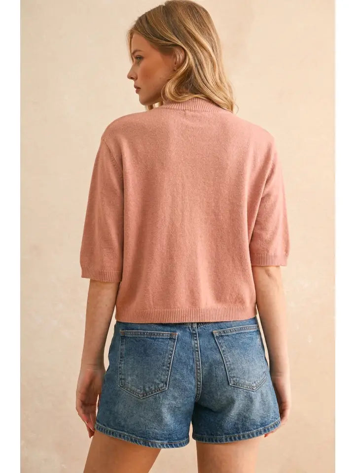 Rylie Sweater Top- Rosey