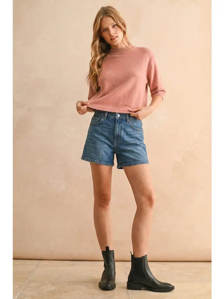 Rylie Sweater Top- Rosey