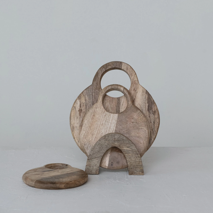 Mango Wood Cutting Boards & Stand