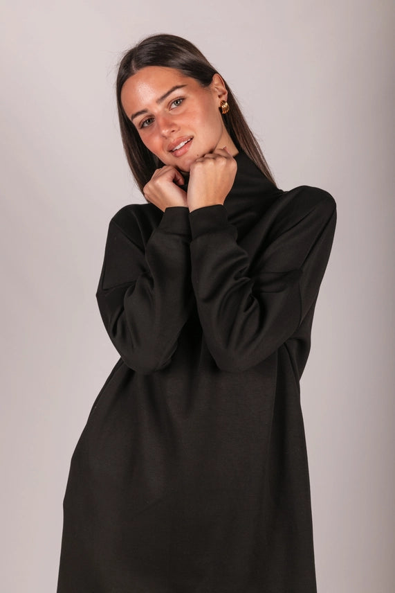 Mock Neck Mini Dress