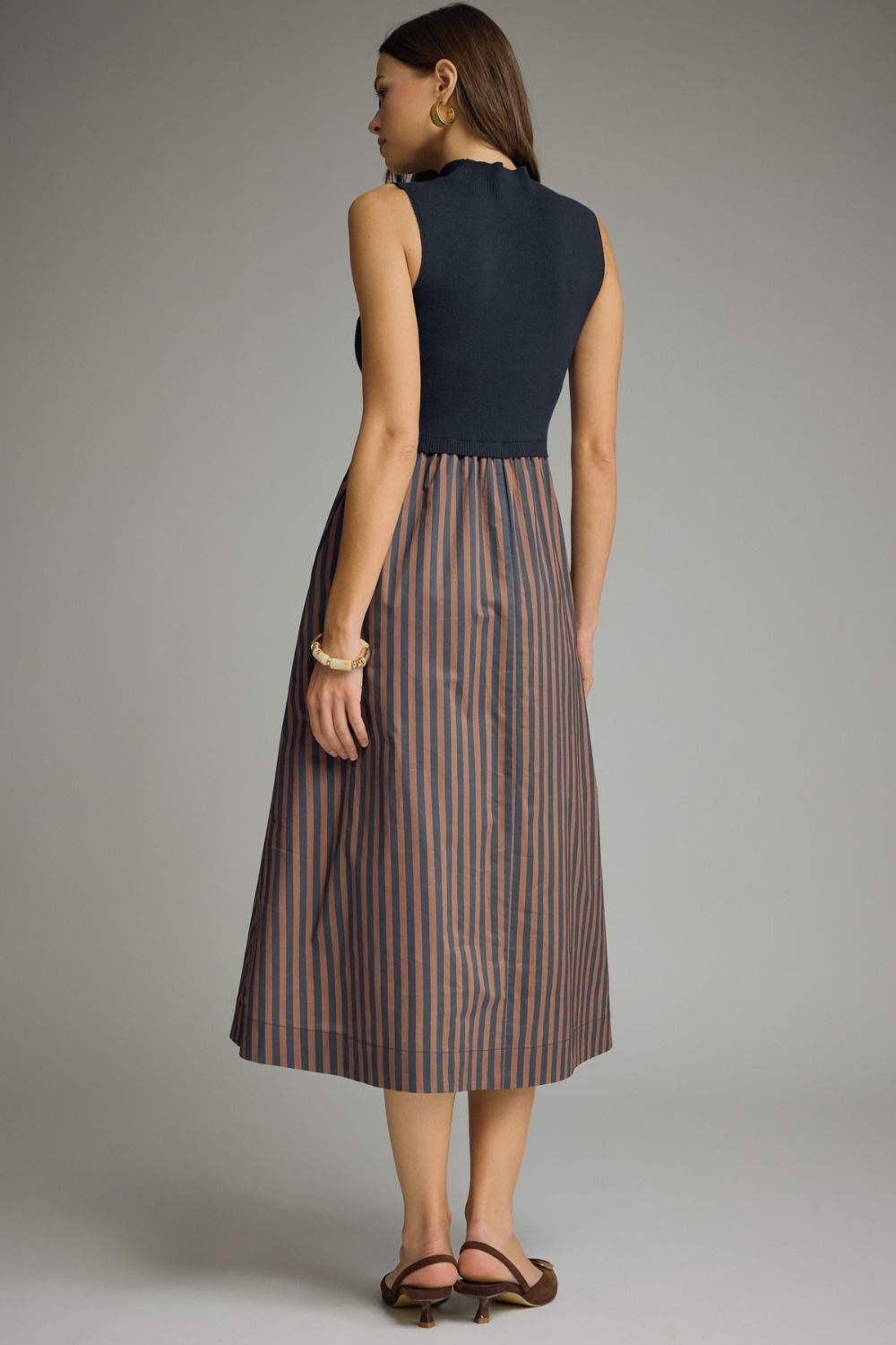 Naomi Stripped  Knit Midi Dress