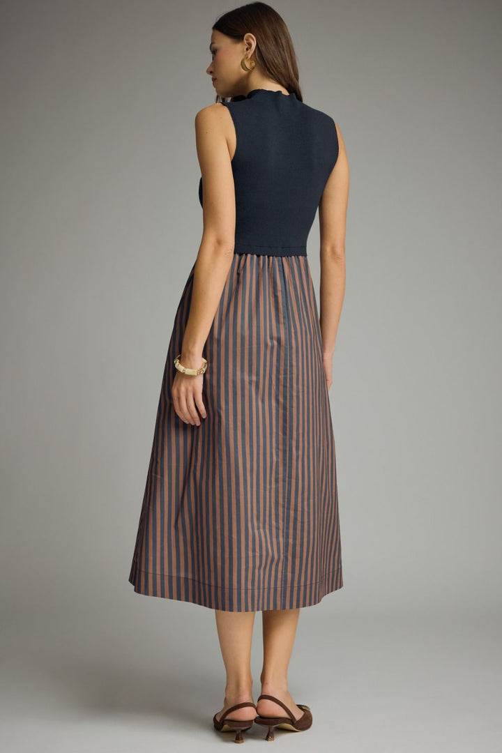Naomi Stripped  Knit Midi Dress
