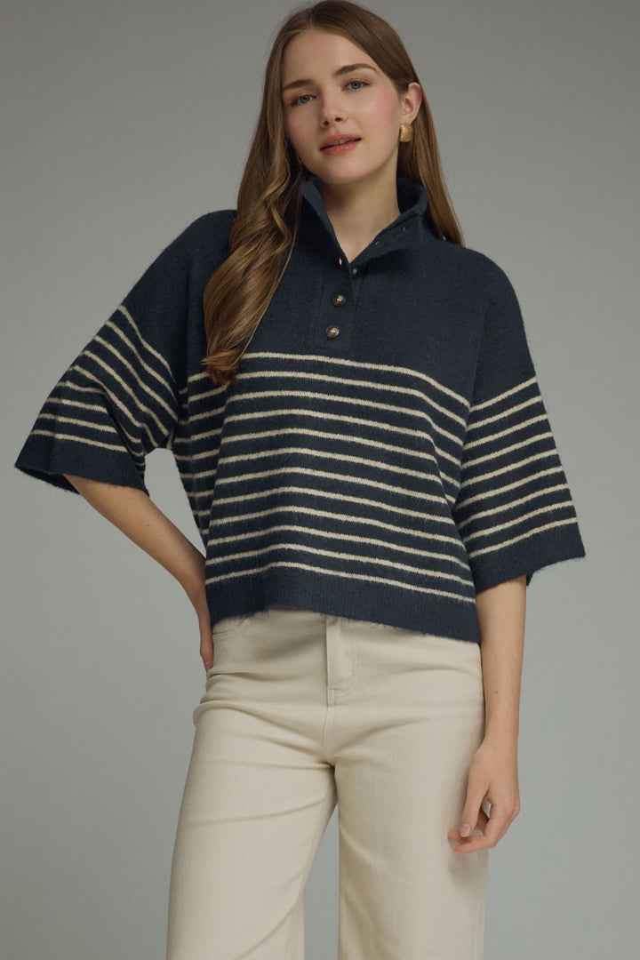 Nora Striped Knit Top