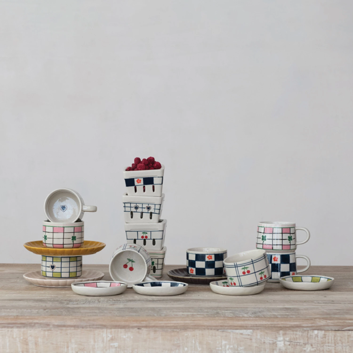 Icon Painted Stoneware Mugs