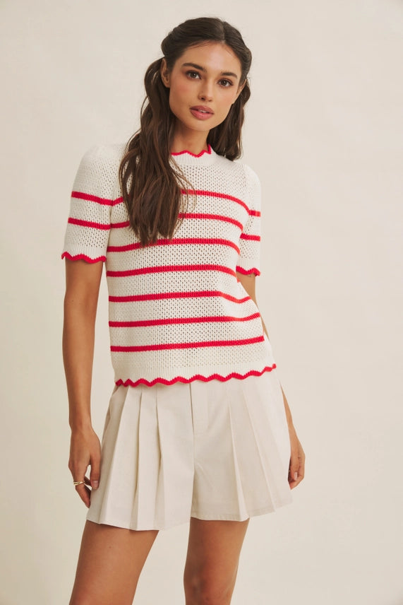 Poppy Crochet Scallop-Edge Top