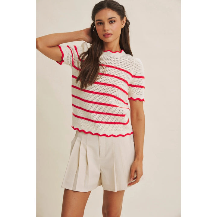 Poppy Crochet Scallop-Edge Top