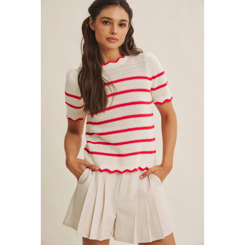 Poppy Crochet Scallop-Edge Top
