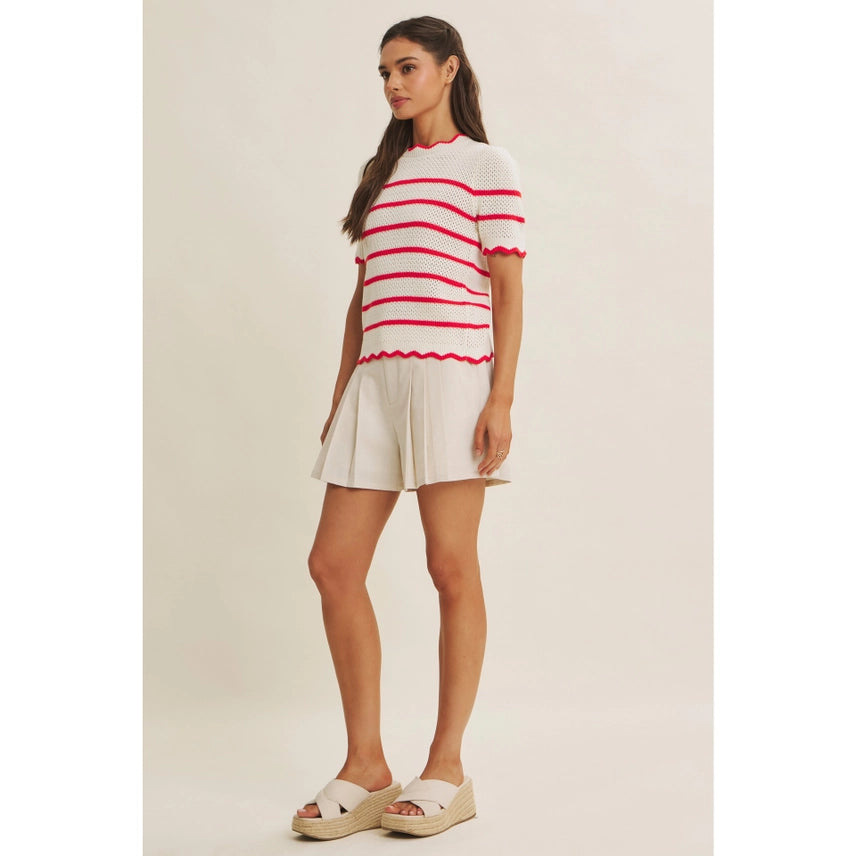 Poppy Crochet Scallop-Edge Top